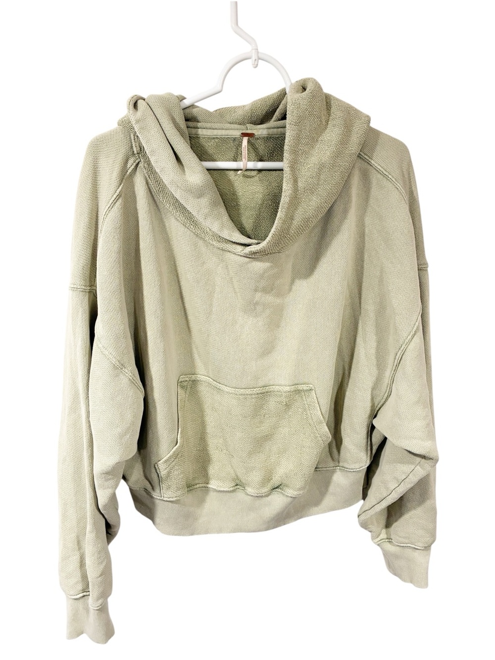 Free People Light Green Pullover Hoodie Sweatshirt Size Medium